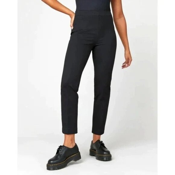 SPANX Pants - Spanx On-the-Go Polished Ankle Slim Straight Pants Ponte Knit Black